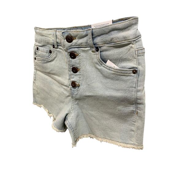 Size 14 Lucky Brand Girls New Jean Shorts High Waist Buttonfly - Picture 3 of 11